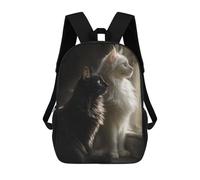 sinyumoney Black & White Cats Window Mochila Escolar Impresa En 3D 17inch Mochila Escolar Infantil Mochilas De Viaje Mochila Informal De Moda Para Niños Y Estudiantes