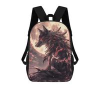 sinyumoney Black Wolf Anime Painting Mochila Escolar, Mochila Informal, Mochila De Día, Mochila Escolar, De Trabajo, De Viaje Para Niñas, Adolescentes 17inch