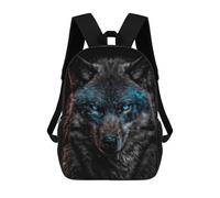 sinyumoney Black Wolf Blue Eyes Mochila Infantil De 17 Pulgadas, Mochila Escolar Con Estampado 3D De Dibujos Animados Para Niños Y Adolescentes.