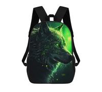 sinyumoney Black Wolf Green Eyes Mochilas Para Niños Mochila Escolar Mochila Escolar Impresa En 3D Para Niños Estudiantes De Primaria Y Secundaria 17inch