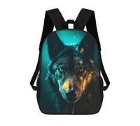 sinyumoney Black Wolf in Neon Mochila Escolar Para Niñas Y Niños, Mochilas De Gran Capacidad, Mochilas Ligeras Para Niños Y Estudiantes 17inch