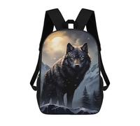 sinyumoney Black Wolf in Snowy Mountains Mochilas Infantiles Mochila Escolar Impresa En 3D Para Niños Mochilas De Viaje Bolsas Para Libros Para Niños 17inch Mochila Escolar