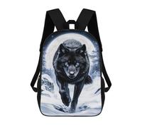 sinyumoney Black Wolf in Winter Moonlight Mochila Escolar Grande Para Niños - Perfecta Para Viajes, Trabajo Y Uso Diario 17inch