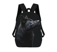 sinyumoney Black Wolf Portrait Mochila Escolar Mochilas Escolares Para Niñas Y Niños Mochila Con Bolsillo Mochila Escolar De Moda Para Niños 17inch