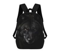 sinyumoney Black Wolf Powerful Animal Mochila Escolar Para Niñas Mochila Impermeable Mochila Informal De Día Mochila Ligera Para Niño Y Niña Mochila Escolar 17inch
