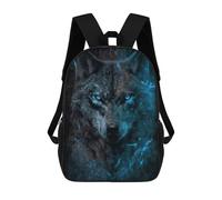 sinyumoney Black Wolf with Blue Eyes Mochila Escolar Para Institutos Y Colegios Informales Para Acampar, Aventuras Al Aire Libre Y Viajes Diarios 17inch