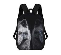 sinyumoney Black Wolf with Blue Eyes Mochila Escolar Para Ordenador, Para El Colegio/trabajo/viajes Para Niñas, Niños Y Adolescentes 17inch