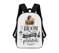 sinyumoney Bloom Where You Are Planted Mochila Escolar Infantil De 17 Pulgadas, Impresa En 3D, Estilo Casual, Para Niños, Ideal Para Viajes, Como Mochila Escolar O Para Llevar Libros.