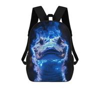sinyumoney Blue Alligator with Smoke Mochila Escolar Grande Para Niños - Perfecta Para Viajes, Trabajo Y Uso Diario 17inch