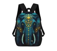 sinyumoney Blue And Gold Elephant Mochila Ligera Para Aeropuerto, Estudiantes Universitarios, Niñas, Niños Y Adolescentes 17inch