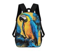 sinyumoney Blue And Gold Macaw Parrot 17inch Mochila Escolar Impresa En 3D Para Niños, Mochila Escolar Informal De Moda, Mochilas De Viaje Para Niños Y Estudiantes.