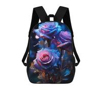 sinyumoney Blue And Purple Rose Mochila Escolar Para Niños, Mochila Escolar De Gran Capacidad Para Niños, Mochila Escolar 3D, Regalos Para Niños 17inch