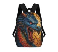 sinyumoney Blue And Red Dragon Head Mochila Escolar/de Negocios, Resistente, Para Portátil, Para Adolescentes, Chicos, Mujeres Y Hombres 17inch