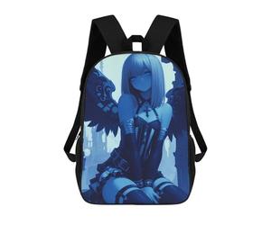 sinyumoney Blue Angel with Wings Anime Girl Mochila Escolar, Bolso Resistente Para Portátil, Ideal Para Acampar, Aventuras Al Aire Libre Y Viajes Diarios 17inch