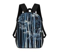 sinyumoney Blue Bamboo Forest Illustration Mochila Escolar Informal Para El Día A Día, Para La Escuela, El Trabajo Y Los Viajes Para Hombres Y Mujeres 17inch