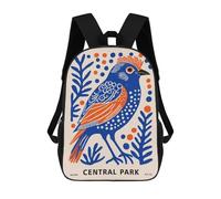 sinyumoney Blue Bird Central Park Mochila Escolar Ligera Para Aeropuerto Y Universidad Para Estudiantes, Ideal Para El Campus, Viajes Al Aire Libre Y Deportes 17inch
