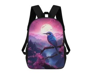 sinyumoney Blue Bird in Cherry Blosso Mochila Escolar Ligera Para El Colegio, Mochila Escolar De Día, Mochila Para Libros Para La Universidad Para Niñas, Adolescentes 17inch