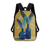 sinyumoney Blue Bottles with Feathers And Butterflies Mochila Escolar Impermeable Para Computadora Para Niñas, Niños Y Adolescentes 17inch