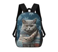 sinyumoney Blue British Shorthair Mochila Escolar De Moda Para Estudiantes, Adecuada Para Niños Y Niñas, Mochila Informal Para Viajes Al Aire Libre, Esencial Para El Día A Día 17inch