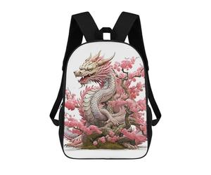 sinyumoney Blue Cat Fantasy - Mochila escolar ligera para el día o la universidad, para niñas y adolescentes, Dragon Pink Japan, 17"