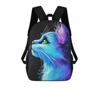 sinyumoney Blue Cat Portrait Mochila Escolar Resistente Al Agua, Mochila De Viaje, Bolsa Para Computadora - Perfecta Para Viajes, Trabajo Y Uso Diario 17inch