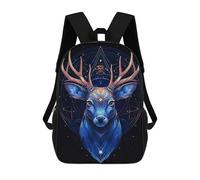 sinyumoney Blue Deer with Geometric Mochila Escolar Grande Resistente Al Agua Para Portátil Para Adolescentes, Niñas, Niños, Mujeres Y Hombres 17inch
