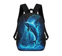 sinyumoney Blue Dolphins Mochila Escolar Resistente Al Agua Para Computadora, Ideal Para Campus, Actividades Al Aire Libre, Viajes Y Deportes 17inch
