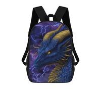 sinyumoney Blue Dragon Fantasy Art Print Mochila Escolar Infantil De 17 Pulgadas, Mochila Escolar Impresa En 3D Para Niños De Primaria Y Secundaria