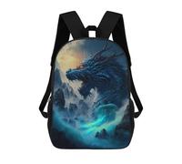 sinyumoney Blue Dragon Fantasy Artwork Mochilas De 17 Pulgadas Para Niños, Mochilas Escolares Impresas En 3D Para Estudiantes De Primaria Y Secundaria, Para Niños Y Niñas.