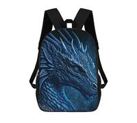 sinyumoney Blue Dragon Mochila Escolar Infantil Estampada Para Adultos Y Niños, Mochila De Viaje Para El Día A Día 17inch