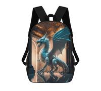 sinyumoney Blue Dragon Statue Interior Mochilas Escolares Impresas En 3D, Mochila Escolar Informal Para Niños, Mochila Escolar De Moda Para Estudiantes De Secundaria 17inch