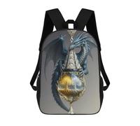 sinyumoney Blue Dragon with Golden And Silver Trees Mochilas Escolares Para La Escuela, Secundaria, Preparatoria Y Universidad. Mochilas De Viaje Para La Escuela/trabajo/viajes. 17inch