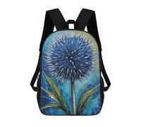 sinyumoney Blue Echinops Flower Painting Mochilas Infantiles Escolares Impresas En 3D, Mochilas Para Niños, Mochilas De Viaje Para Niños Y Niñas, Mochilas Escolares Para Niños 17inch