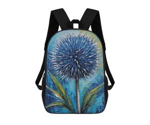 sinyumoney Blue Echinops Flower Painting Mochilas Infantiles Escolares Impresas En 3D, Mochilas Para Niños, Mochilas De Viaje Para Niños Y Niñas, Mochilas Escolares Para Niños 17inch