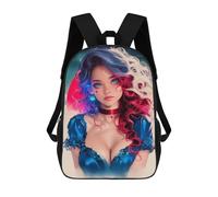 sinyumoney Blue-Eyed Anime Girl Mochila Escolar Grande Para Niños, Niñas, Adolescentes, Hombres Y Mujeres 17inch
