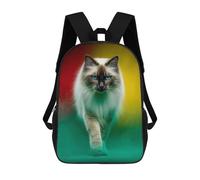 sinyumoney Blue-Eyed Cat Portrait Mochila Escolar De Moda, Mochila Para Material Escolar, Mochila Impermeable Informal Para Hombres/mujeres 17inch