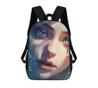 sinyumoney Blue-Eyed Dream Portrait -1 Mochila Escolar Infantil Impresa En 3D, Mochila Informal De Moda Para Niños, Mochila De Viaje De Alta Capacidad Para Libros Para Niños 17inch