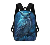 sinyumoney Blue-Eyed Forest Owl Mochilas Infantiles Impresas En 3D De 17 Pulgadas. Mochila Escolar Informal Impresa En 3D Para Niños De Primaria Y Secundaria.