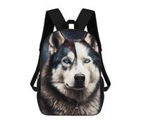 sinyumoney Blue-Eyed Wolf Portrait Mochila Infantil, Mochila Escolar Impresa En 3D, Mochila Para Niños Y Niñas, Mochila Escolar Ajustable Para La Escuela Primaria 17inch