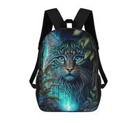 sinyumoney Blue Eyes Cat in Jungle Mochilas Impresas En 3D Para Niños, Mochila Escolar, Mochila Informal Para Exteriores, Mochila Informal De Moda Para Niños, Lindas Bolsas De Viaje 17inch