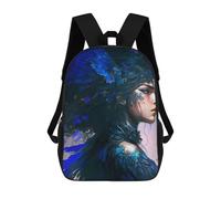 sinyumoney Blue Feathered Angel Mochila, Mochila Escolar Impresa En 3D, Bolsa Para El Almuerzo Escolar, Mochila De Viaje, Mochila Para Amigos, Mochila Escolar Para Niñas Y Niños 17inch