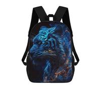 sinyumoney Blue Flame Tiger Portrait Mochilas Informales Para Niños, Mochila Escolar Para Adolescentes, Niñas Y Niños, Mochilas Para Libros 17inch