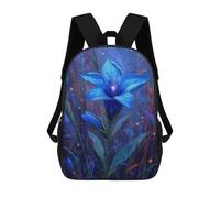 sinyumoney Blue Flower in A Cosmic Garden 17inch Mochilas Escolares Impresas En 3D, Mochilas Escolares De Moda Para Niños De Primaria Y Secundaria