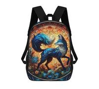 sinyumoney Blue Fox Majesty Mochila Escolar Mochilas Escolares Para Niñas Y Niños Mochila Con Bolsillo Mochila Escolar De Moda Para Niños 17inch