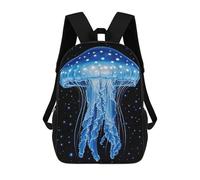 sinyumoney Blue Glow Jellyfish Poster Mochila Escolar Para Ordenador, Para El Colegio/trabajo/viajes Para Niñas, Niños Y Adolescentes 17inch
