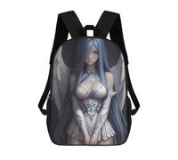 sinyumoney Blue-Haired Angel Anime Girl Mochila Escolar Impresa En 3D 17inch Mochila Escolar Infantil Mochilas De Viaje Mochila Informal De Moda Para Niños Y Estudiantes