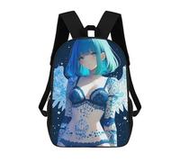 sinyumoney Blue-haired Angel with Tattoos Anime Girl Gaming Mochila De Viaje Para La Universidad, Mochilas Para Adolescentes, Chicas, Chicos, Mujeres Y Hombres 17inch