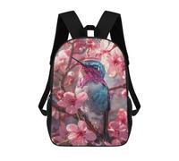 sinyumoney Blue Hummingbird Mochilas Impresas En 3D Para Niños 17inch Mochilas De Moda Informales Para El Día A Día, Bolsas De Viaje, Mochilas Informales Para Exteriores Para Niños Y Niñas