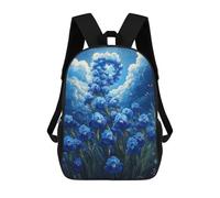 sinyumoney Blue Iris Garden Mochila Escolar Para Institutos De Secundaria Mochila Informal - Perfecta Para Viajes, Trabajo Y Uso Diario 17inch