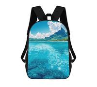 sinyumoney Blue Lagoon Bora Bora Mochilas Informales Para Niños, Mochila Escolar Para Adolescentes, Niñas Y Niños, Mochilas Para Libros 17inch